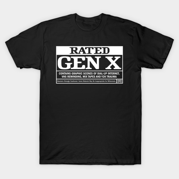 Rated Gen X: Retro Nostalgia - Mix Tapes and VHS T-Shirt by Iron Ox Graphics